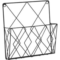 Porte-revues mural noir pour journaux et magazines – Rangement mural design, fixation facile