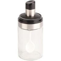 Transparent Glass Seasoning Jar Salt Pepper Seasoning Pot Bottle with Spoon for Kitchen Use