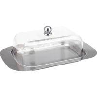 Stainless steel butter box with lid kitchen refrigerator storagecontainerTransparent