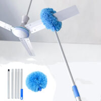 Ceiling Fan Cleaner Duster - Fan Duster, Microfiber Ceiling Fan Duster with Extension Pole 47 Inches, Duster for Cleaning Ceiling Fan, High Ceiling, Furniture, Interior Roof