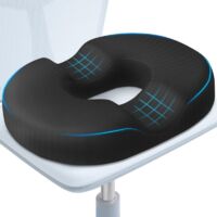 Trends Donut Pillow Seat Cushion,Donut Chair Cushions for Postpartum Pregnancy & Hemorrhoids,Tailbone Pain Relief Cushion,Memory Foam Seat Cushions for Office&Home Chairs (Black)