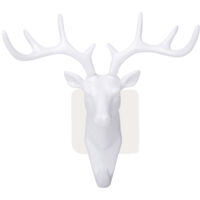Adhesive Hook Deer Elk Head Shape Towel Hanger No Punching Hanging Hook Wall Mount Heavy Duty Hook Keys Sticky Holder Stick on Wall Door Cabinet Bathroom Kitchen Bedroom