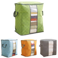 Non-woven Storage Bag Quilted Large Capacity Multifunction Dust-Proof Moisture-proof Bamboo Fiber Clothing Pillow Organizer