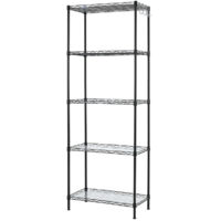 HOME ORGANIZER 5 Tier Wire Shelves Heavy Duty Storage Wire Shelf Shelving Rack Microwave Stand with 4 Side Hooks Leveling Feet