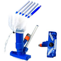 Swimming Pool Cleaning Kit Vacuum Cleaner Suction Head with Brushes Extendable Rod Mesh Bag