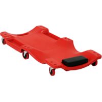 Planche roulettes mécanicien avec appui-tête rouge – Caisse à outils roulante