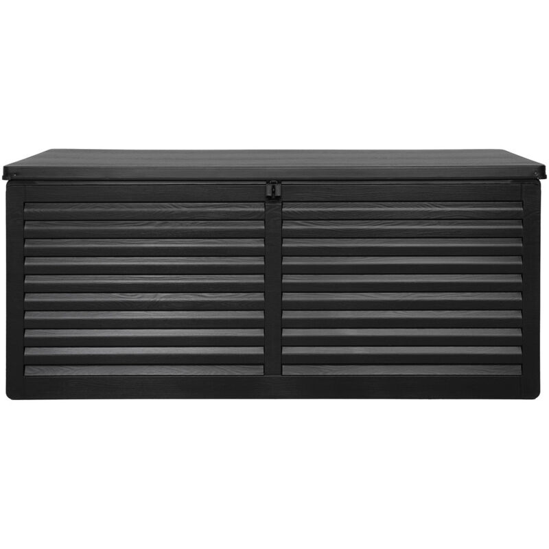 Panca Contenitore Dubrovnik, Plastica, Nero, 61x146,5x64,5 cm