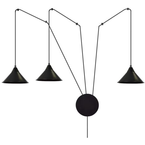 Lampada a Sospensione Abramo, Acciaio verniciato a polvere, Nero, 400x400x60 cm (1/5)