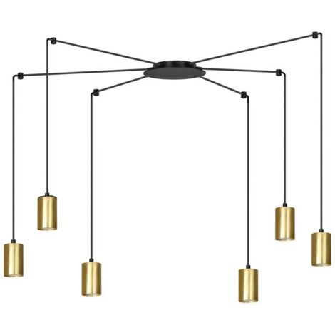 Lampada a Sospensione Traker, Acciaio verniciato a polvere, Nero, Oro, 300x300x14 cm (1/5)