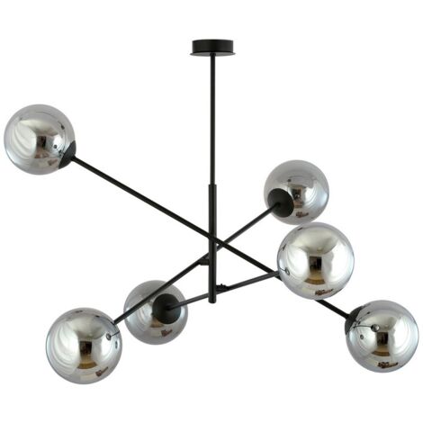 Lampada a Sospensione Linear, Acciaio verniciato a polvere, Vetro, Nero, Grigio, 102x51x102 cm (1/5)