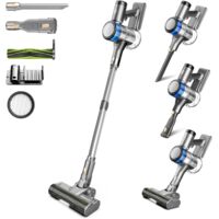 Dzaki Akku-Staubsauger, 45KPa Stabstaubsauger Kabellos Beutellos mit Display, Anti-Tangle-Bürste, 55Min. Laufzeit, Herausnehmbarer Akku, Kabelloser Akkusauger für Hartböden Tierhaare Teppich Auto