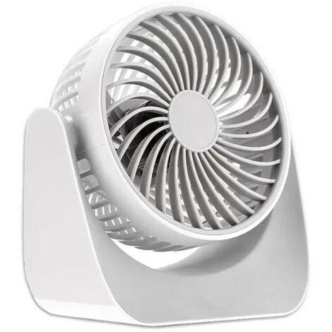 ventilateur de bureau USB, ventilateur silencieux portable, mini ventilateur puissant, 3 Vitesse petit ventilateur table pour La Chambre, bureau, domair,cuisine(Rotation 360°,Alimenté par USB,Blanc)
