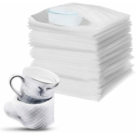 50PCS Demenagement Feuilles Papier bulle pour Cartons Déménagement Vaisselle, Plats, Assiettes, Verres Emballage(1515cm)
