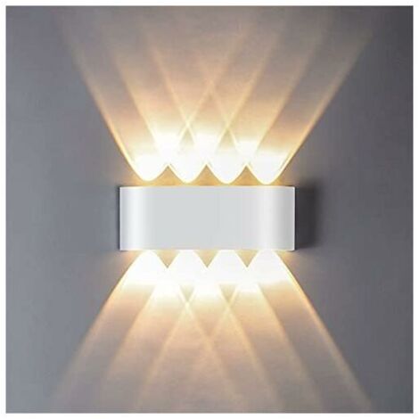 Applique Murale LED 8W, Lumière Blanc Chaud 3000K, Applique Murale étanche IP65, Lumière LED moderne en aluminium, Disponible à l'intérieur et à l'extérieur (1/5)