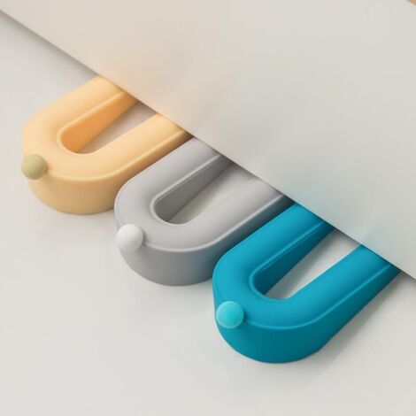 Silicone Door Stop Wedge with Convenient Holder - Premium Quality, Non-Scratching, Heavy Duty Door Holder for Any Floor Type (Ocean Breeze) (1/5)