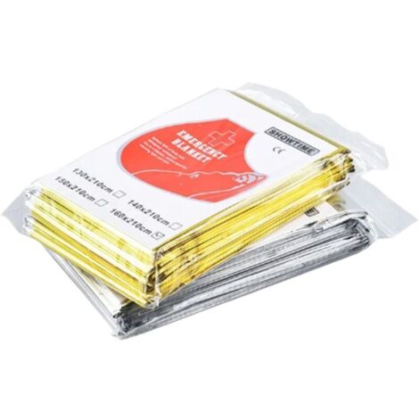 Lot de 6 couvertures d'urgence en Mylar, couverture d'urgence, couverture spatiale, parfaite pour l'extérieur, la randonnée, le camping, la survie(argent)