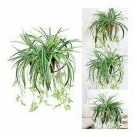 Plante de chlorophytum artificielle suspendue lierre artificiel réaliste feuilles vertes tenture murale pour la maison jardin bureau porche décor de mariage