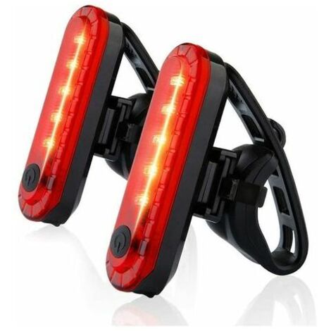 Eclairage Vélo Arrière Puissant Led Usb Rechargeable Etanche 2Pcs (1/4)