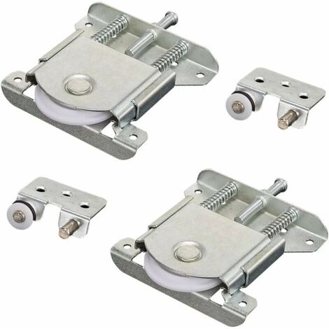 Roulette Porte Coulissante placard ,Pièces de porte coulissantes pour porte de garde-robe,roues,rouleaux,armoire Runners Guides 2 pièces (1/5)