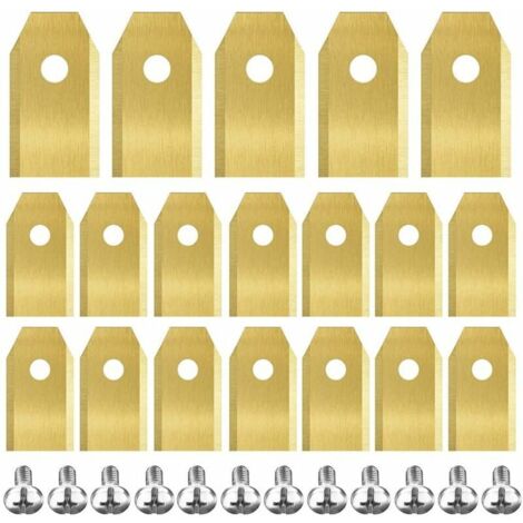 Lot de 45 lames de rechange en titane pour Robot Tondeuses Husqvarn/Automower/Gardena, 105, 310, 315, 320, 420, 430x, R40i, Robuste (3 g / 0.75 mm) avec Vis (Or) (1/5)