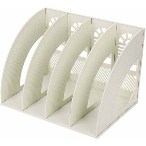 4Compartiments Etagère De Rangement Module, Boîte de Rangement Classement Magazine Class DIY Porte-revues en plastique Organisat de Bureau pour Magazine Papier A4 Livre Dossier (1/5)