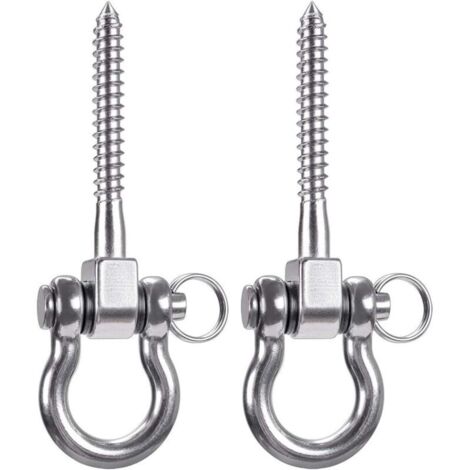 Mosquetón de escalada de 2 uds., 12KN (1200KG), mosquetón de aluminio resistente, mosquetón de bloqueo en forma de D (1/5)