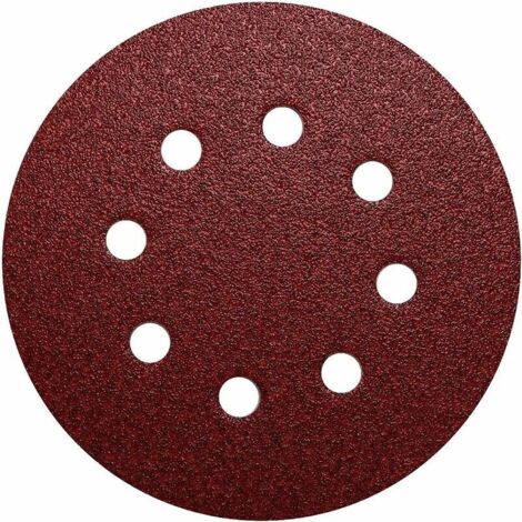 Lot de 50 disques de ponçage abrasifs 125 mm grain 80 8 trous autobloquants (1/2)