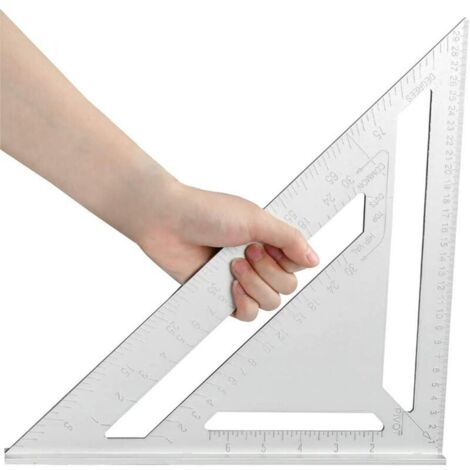 Équerre de Charpentier Argent en Alliage dAluminium, Équerre Triangle Métrique 12 Pouces Pour Mesure (1/5)