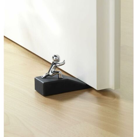 Stop Porte En Métal,Bloc-porte, Caoutchouc, 10 x 6.5 x 4 cm, Noir (1/5)