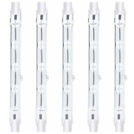118 mm R7s Ampoule crayon halogène à intensité variable 300 W Blanc chaud 2800 K R7s linéaire 3000 lm AC 220-240 V J118 Projecteur linéaire halogène pour éclairage de rue de sécurité paysager (lot de (1/4)