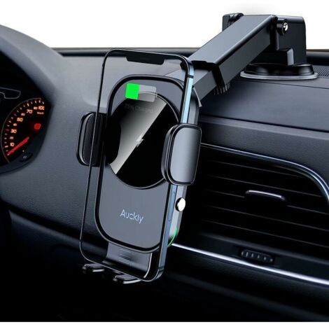 15W Qi Chargeur Induction Voiture,[Sens électromagnétique] Chargeur Sans Fil Voiture Rapide Automatic Support Telephone Voiture Ventouse Pour iPhone 12 pro Samsung Huawei Tous Les Appareils Qi