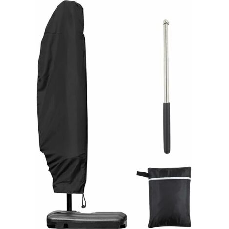 Housse de parasol 3m 4m avec fermeture éclair de 1,4m de long avec tige télescopique, 280x30/80/45cm. (1/5)