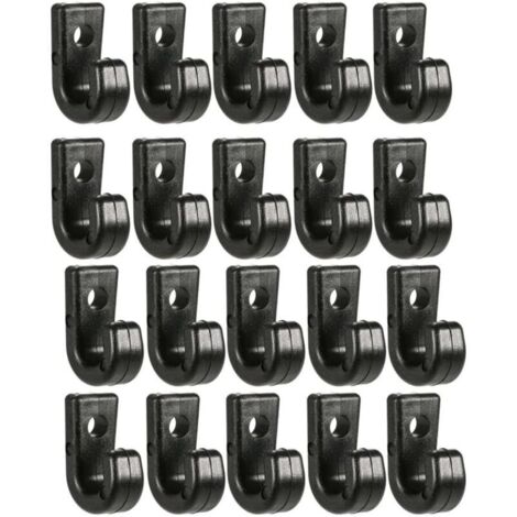 Lot de 50 crochets de fixation en nylon noir pour kayak et accessoires marins