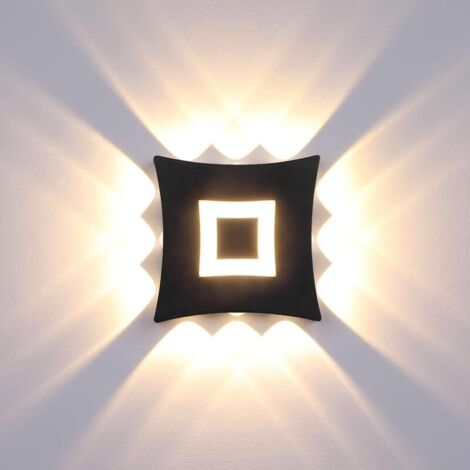 Applique Murale Extérieure Intérieure LED, Applique Murale Aluminium Étanche IP65 18W, Lumière Blanche Chaude 3000K, COB Moderne Pour Jardin Couloir Chambre, Noir (1/5)