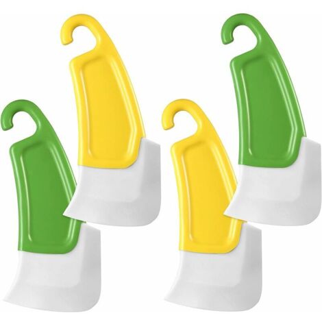 Grattoir en Silicone Grattoir Résistant à la Chaleur Grattoir de Cuisine Antiadhésif Spatule de Nettoyage de Casserole en Silicone Outil de Nettoyage de Pot pour Mélanger, Vert et Jaune Guazhuni (4Pcs (1/5)
