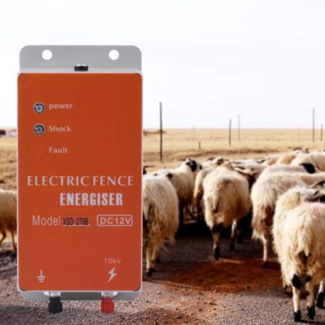 10 KM ELectrificateur De ClôTure BarrièRes Et Corrals ClôTure éLectrique Pour Animaux Pasteur Élevage d'animaux Contrôleur électrique d'esgrime De Vache Moutons Cheval (1/5)