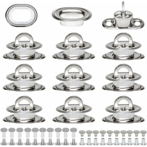œIllets Ovales Twist Verrouiller en Laiton Nickelé Tourniquet Bache avec Contre-rivure et Rivet pour Accessoires DIY Craft à Main en Cuir Sac Matériel H298 (1/5)