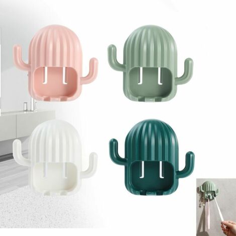 Porte-brosse à dents mural Porte-brosse à dents 4 brosses à dents étanches multifonctions réutilisables