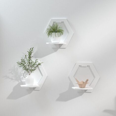 Étagère de salon-étagère murale blanche-27×29×16cm, lot de 3 (1/5)