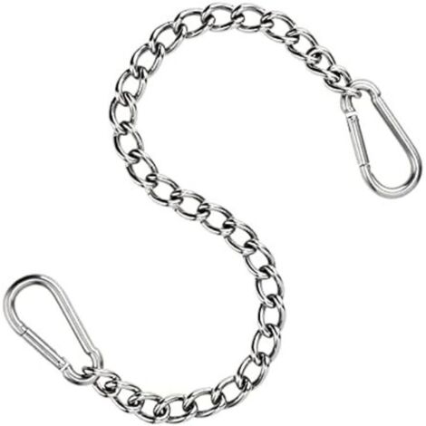 Chaine de Fauteuil Suspendu en Acier Inoxydable 304-66 cm - avec Deux mousquetons - Jusqu'à 350 kg - pour Sac de Sable - Rallonge de Fauteuil Suspendu et hamac