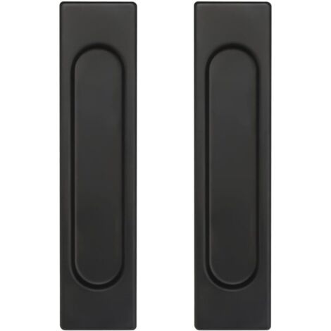 Poignée Porte Coulissante, Lot de 2 Poignées de Porte Coulissantes Autocollantes d'Aluminium Noir Sans Perforation, Poignée pour Portes de Balcon Portes Coulissantes Tiroir (1/4)