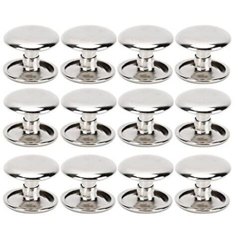 Lot de 200 rivets tubulaires en métal à double tête pour cuir, réparation, sacs, ceintures, chaussures, couture, décoration, 12 x 10 mm (argent) (1/5)