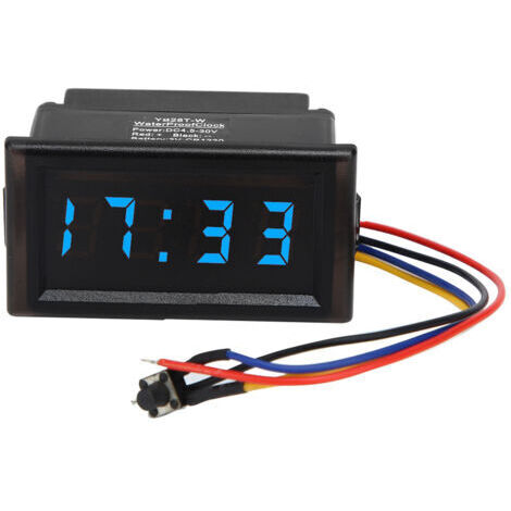 Horloge électronique de Voiture, Horloge électronique Automatique de Voiture étanche à la Poussière DC4.5-30V LED Affichage Numérique Horloge électronique Automatique de Voiture(bleu) (1/5)