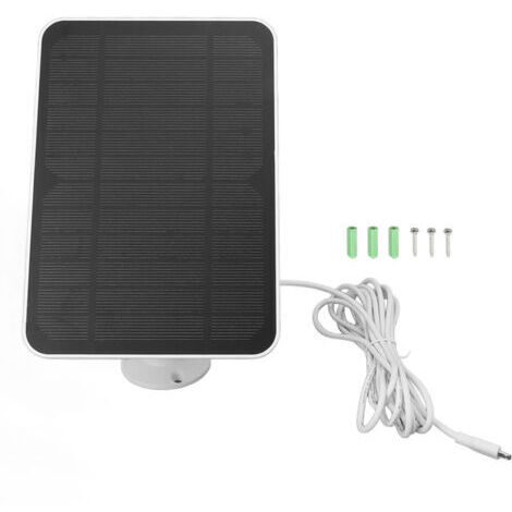 Panneau solaire 4W 5V pour Arlo pour anneau pour caméra de sécurité Blink Chargeur solaire étanche IP65 avec support réglable à 360 degrés Blanc