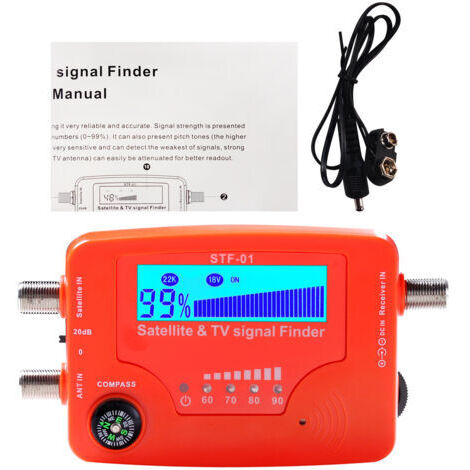 2 en 1 Satellite et TV Signal Finder LCD Numérique Portable Antenne Force Mètre Trouver avec Boussole D&39alarme Buzzer (1/5)