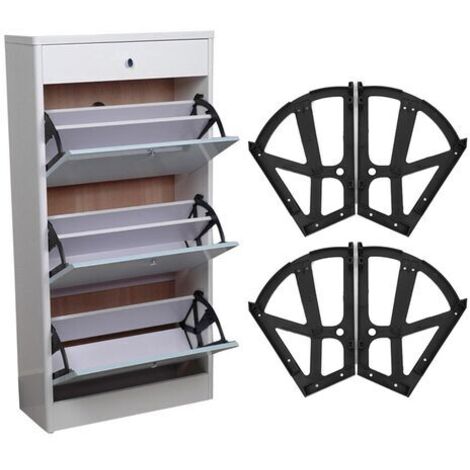 Lot de 4 charnières pour meuble ABS – Charge maximale 340g – Dimensions 26x20cm – Accessoires d'installation inclus (1/5)