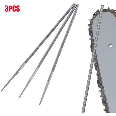Lot de 3 limes rondes 4 mm pour tronçonneuse – Acier à roulement – Affûtage professionnel – Compatible Stihl/Husqvarna