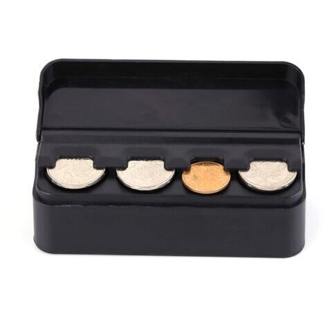Boîte de rangement de pièces de monnaie de voiture, porte-pièces de voiture avec 4 Compartiments,changeur d'argent Euro et Coin pour maison et à la voiture (1/5)