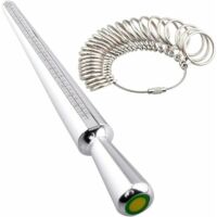 Outil de mesure baguier, baguier 4 tailles, mandrin en métal et ensemble d'outils de mesure de la taille des doigts