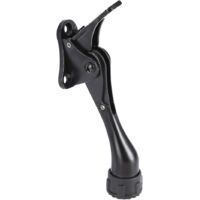 Butée de porte de 10 cm (4 pouces), réglable en hauteur d'une seule main, en alliage d'aluminium, avec embout en caoutchouc, noir.